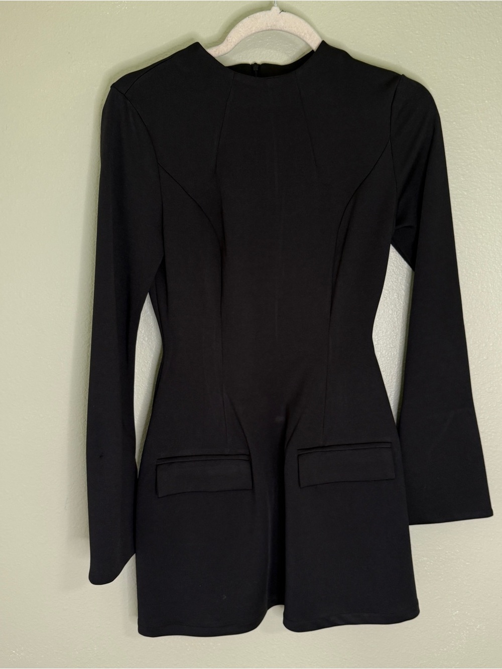 Black Long-Sleeve Mini Dress